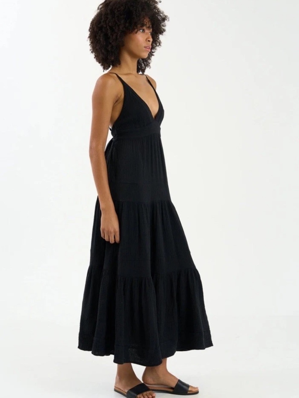 Sandays Felton Back Bow Tie Maxi Cotton Dress Sz XS